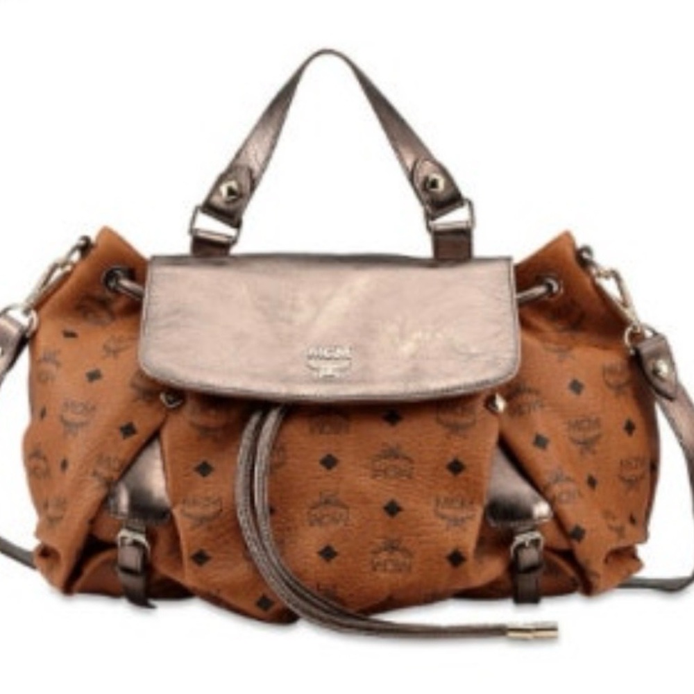MCM Limited Edition Visetos made in Italy Drawstring Satchel/Crossbody bag